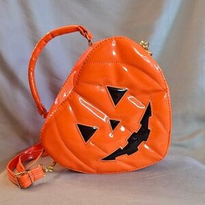 Orange Pumpkin Face Women's Bag